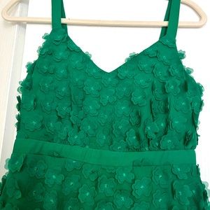 Green clover leaf dress from Anthropologie